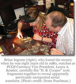 Laura Kessler and Brian Ingram examine D.B. Cooper note fragments