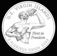 Virgin Islands commemorative quarter design: First in Freedom