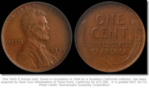 1943-S bronze Lincoln cent