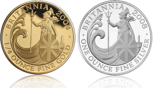 2008 Britannia Silver and Gold Collector Proof Coins