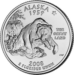 Alaska State Quarter, reverse