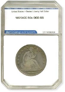 1870-CC Seated Liberty Half Dollar DGS G6