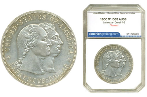 1900 $1 Lafayette Duvall 4-E Variety (Obverse)