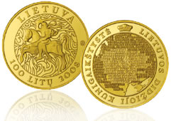 Gold Commemorative Coin for Lithuania Millennium Anniversary 