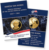Martin Van Buren Individual Proof Coin