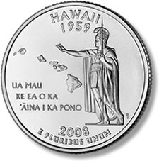 Hawaii State Quarter reverse, uncirculated