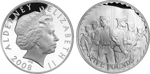 WWI: 90th Anniversary £5 Silver Proof Coin, Recruitment theme by Royal Mint