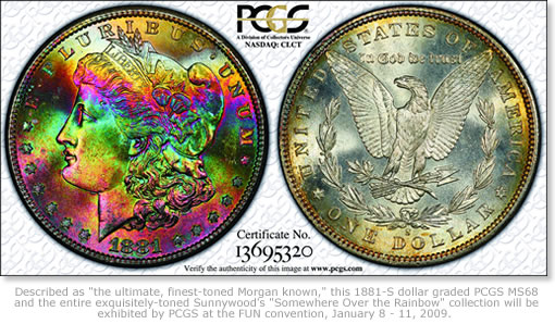 1881-S dollar Morgan graded PCGS MS68