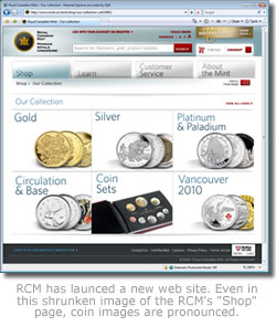 Royal Canadian Mint website image