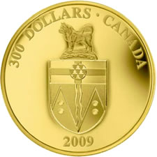2009 $300 GOLD COIN – YUKON COAT OF ARMS