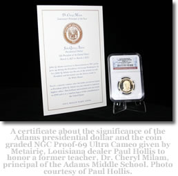 Certificate and Adams Dollar