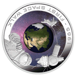 Orbital Silver Coin Commemorates Leonov's First Space Walk in 1965