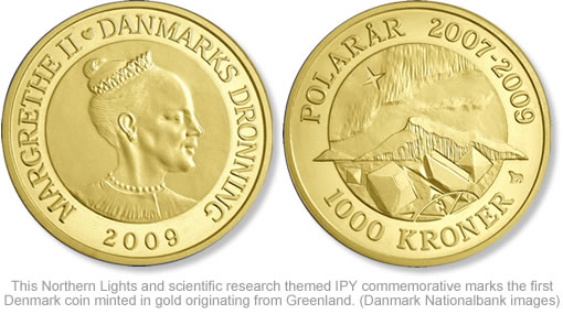 Denmark Northern Lights 1,000 Kroner Gold Polar Coin