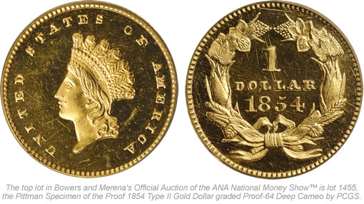 Proof 1854 Type II Gold Dollar