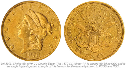 1870-CC Double Eagle Gold Coin