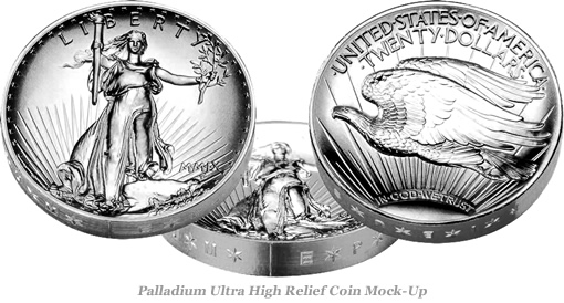 Palladium Ultra High Relief Coin Mock-up