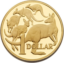 Australia $1 coin, Five Kangaroos Design