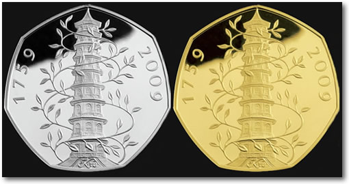 2009 UK Kew Gardens Silver and Gold Coins