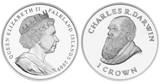 Falkland Islands Bicentennial Charles Darwin Coin