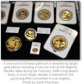 Majestic Chinese gold coins display