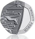 UK 20p coin, reverse side