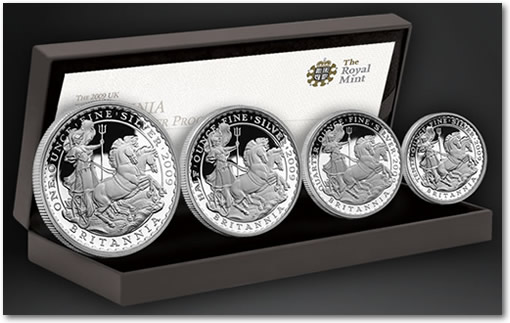 2009 UK Britannia Four Coin Silver Proof Set