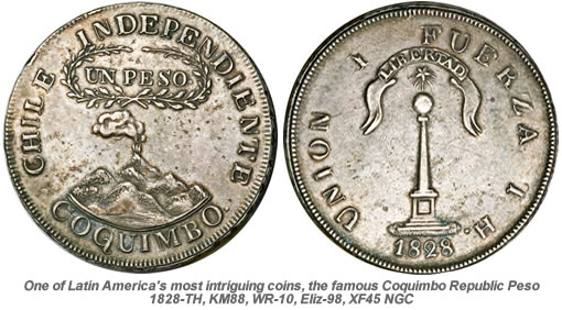 Rare Coquimbo Republic Peso Coin