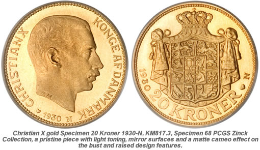 Rare Danish 20 Kroner 1930-N Coin