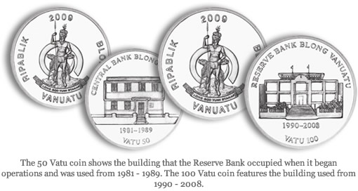 50 and 100 Vatu coins