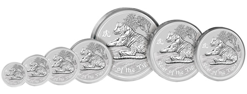 2010 Australian Lunar Tiger Silver Coins