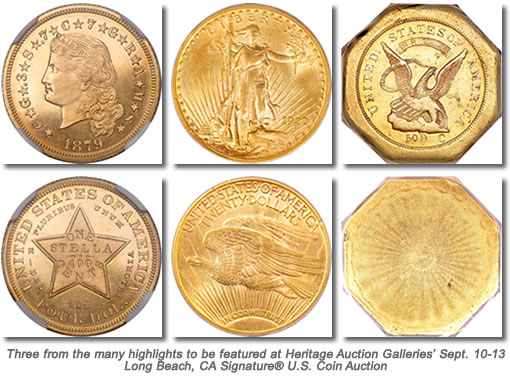 Rare Coins for Heritage Auction Galleries Long Beach US Auction