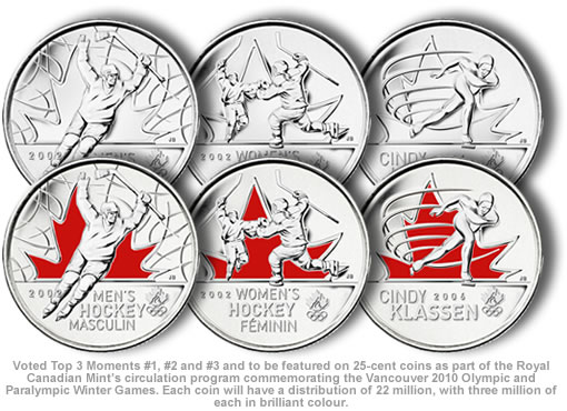 Top 3 Moments Featured on 25 cent Olympic coins