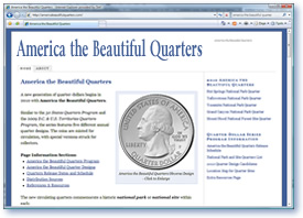 America the Beautiful Quarters Web Site