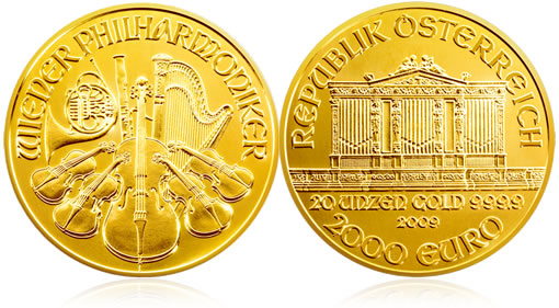 Austrian Gold Philharmonic 20 oz Commemorate Coin 