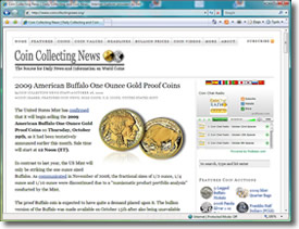 Coin Collecting News Web Site