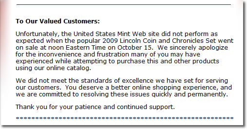 US Mint Apology