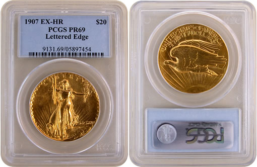 1907 Ultra High Relief Saint-Gaudens Double Eagle gold coin