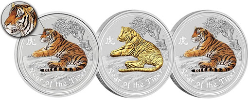 2010 Year of the Tiger Silver Coins