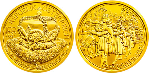Austrian Mint 100 euro Crown of an Archduke Gold Coin