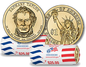Zachary Taylor Presidential $1 Coin and Dollar Rolls | CoinNews