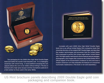2009 Ultra High Relief Double Eagle Gold Coin packaging and companion book