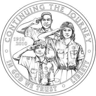 Boy Scouts of America BSA Centennial Commemorative Silver Dollar Obverse Design