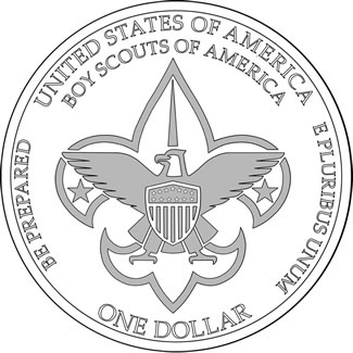 Boy Scouts of America BSA Centennial Commemorative Silver Dollar Reverse Design