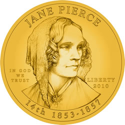 Jane Pierce First Spouse Gold Coin Obverse Design