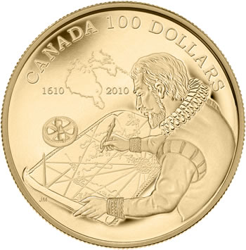 2010 14-KARAT GOLD COIN -- 400TH ANNIVERSARY OF THE DISCOVERY OF HUDSON'S BAY (1610-2010)