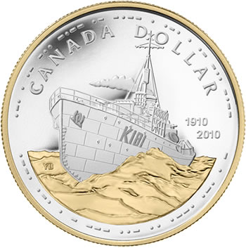 2010 Canadian Navy Centennial Silver Dollar 