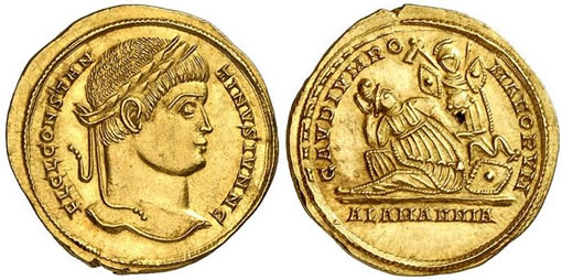 Constantinus II Solidus, Treveri coin