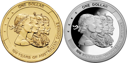 Four headed Royal Australian Mint $1 Coins
