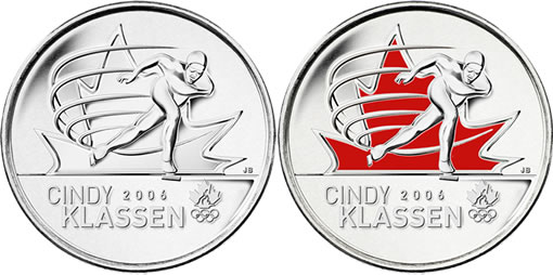 25-cent coins celebrating women's hockey gold medal in 2002