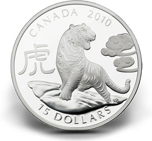 $15 Fine Silver Year of the Tiger Coin